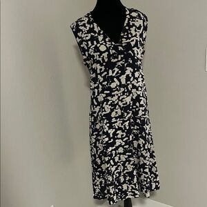 Vince Black and White Abstract Midi Dress